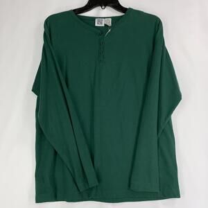 Northwest Blue Company Green Quarter Zip Button Long Sleeve Shirt Size Medium￼
